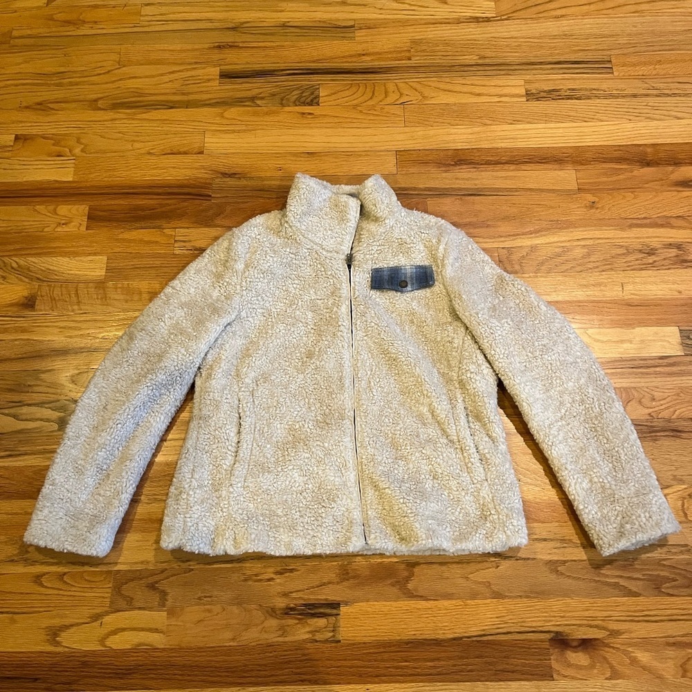 PENDLETON Fuzzy Sherpa Zip Jacket Cream Large